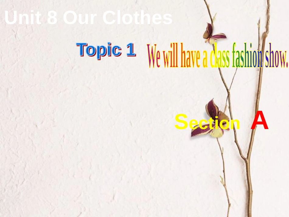 广东省清远市佛冈县龙山镇八年级英语下册 Unit 8 Our Clothes Topic 1 We will have a class fashion show Section A课件 （新版）仁爱版(1)_第1页