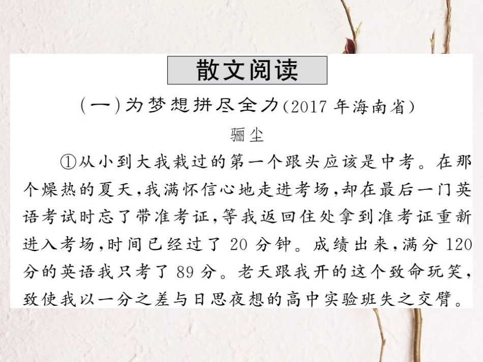 中考语文二轮复习 专题突破讲读 第4部分 现代文阅读 专题十四记叙文（散文 小说）阅读课件_第2页