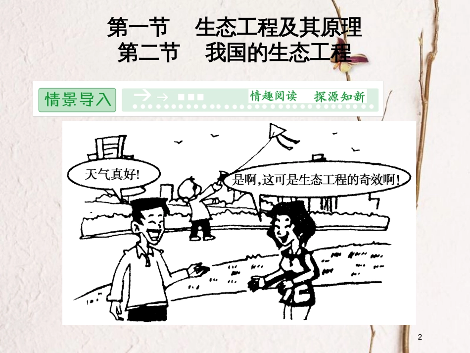 高中生物 第二单元 生态工程与生物安全 第一章 生态工程 2.1.1 生态工程及其原理 2.1.2 我国的生态工程课件 中图版选修3_第2页