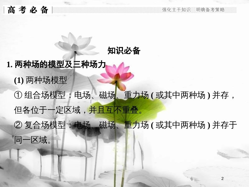 （全国通用）高考物理二轮复习 专题三 电场与磁场 第2讲 带电粒子在复合场中的运动课件_第2页