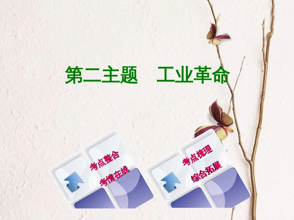 （重庆专版）中考历史复习 教材梳理 第五部分 世界近代史 第二主题 工业革命课件_第1页
