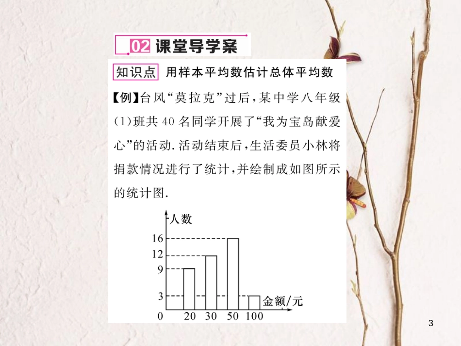 八年级数学下册 第20章 数据的初步分析 20.2.1 数据的集中趋势（4）作业课件 （新版）沪科版_第3页