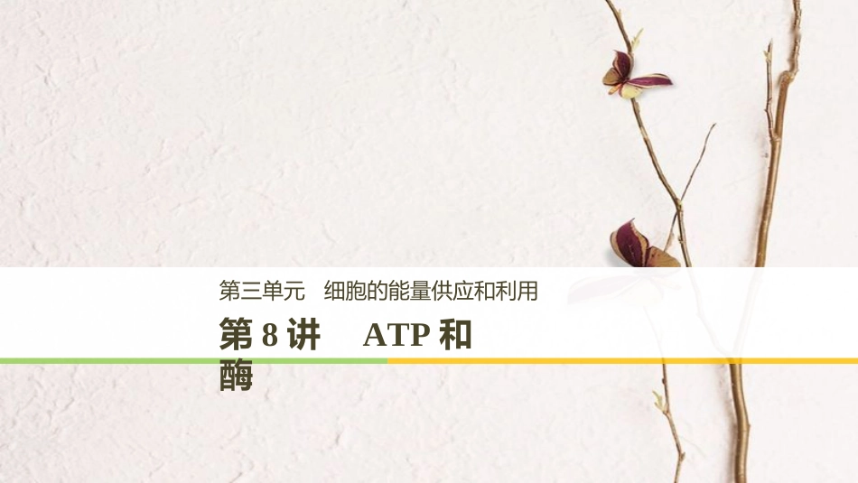 高考生物一轮复习 第3单元 细胞的能量供应和利用 第8讲 ATP和酶课件(1)_第1页