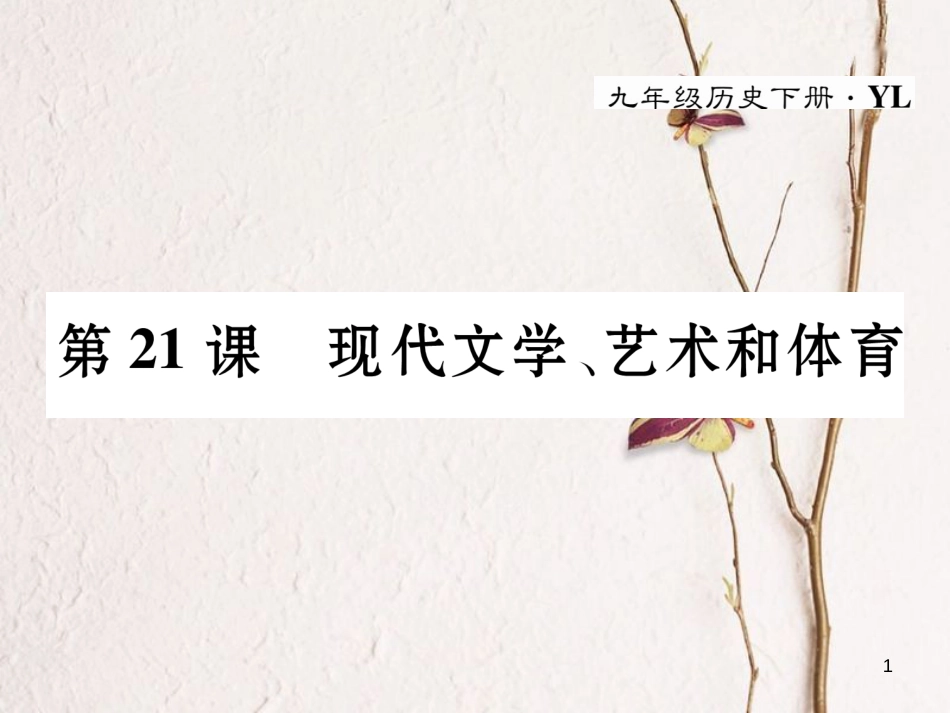 九年级历史下册 第八单元 科学技术和文化 第21课 现代文学、艺术和体育作业课件 岳麓版(1)_第1页