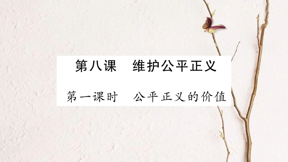 八年级道德与法治下册 第四单元 崇尚法治精神 第八课 维护公平正义课件 新人教版_第1页