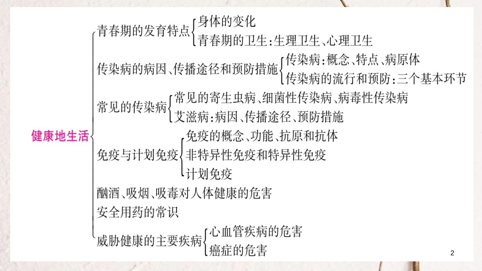 中考生物总复习 知能综合突破 专题9 健康地生活课件_第2页