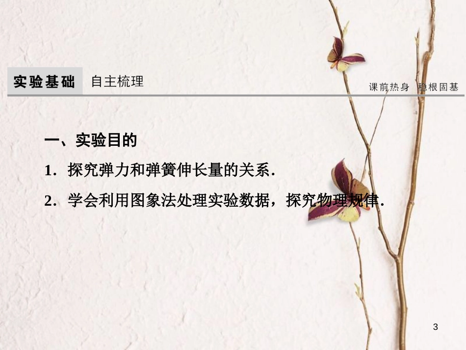 高考物理大一轮复习 第2章 相互作用 实验2 探究弹力和弹簧伸长的关系课件(1)_第3页
