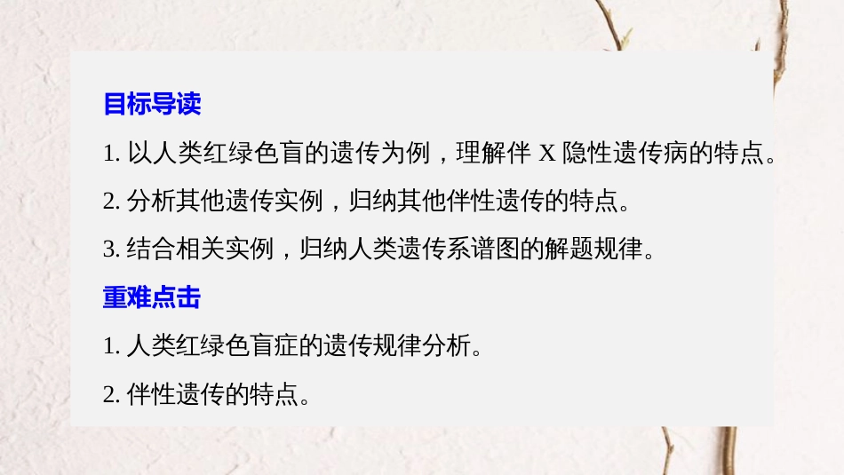 高中生物 第4章 遗传信息的传递规律 第18课时 人的伴性遗传课件 北师大版必修2[共51页]_第2页