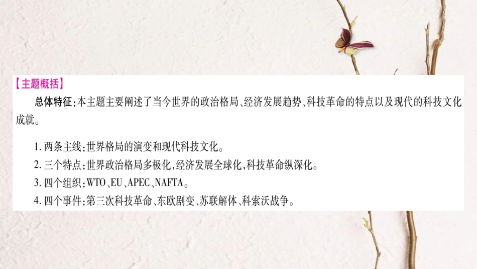 四川省达州市中考历史复习 第一篇 教材系统复习 世界现代史 第5学习主题 当代世界格局的演变 现代科技与文化课件_第2页