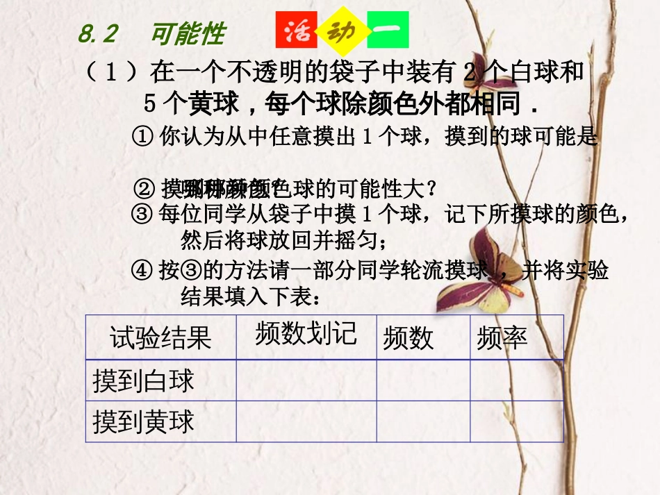 江苏省连云港市东海县八年级数学下册 第8章 认识概率 8.2 可能性的大小课件 （新版）苏科版(1)_第3页