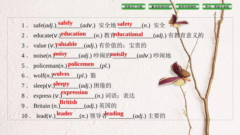 中考英语总复习 第1篇 基础考点夯实 九年级 Units 7-9课件 人教新目标版(1)_第3页
