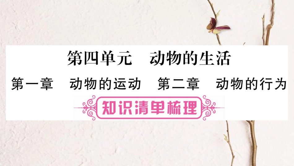 中考生物总复习 八上 第4单元 第1、2章教材考点梳理课件 冀教版_第1页