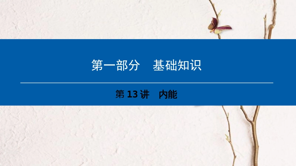 （深圳专用）中考物理总复习 第一部分 基础知识 第13讲 内能课件_第1页