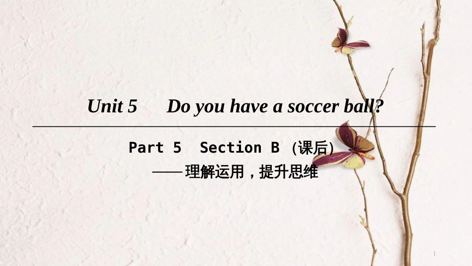 七年级英语上册 Unit 5 Do you have a soccer ball Part 5课件 （新版）人教新目标版(1)_第1页