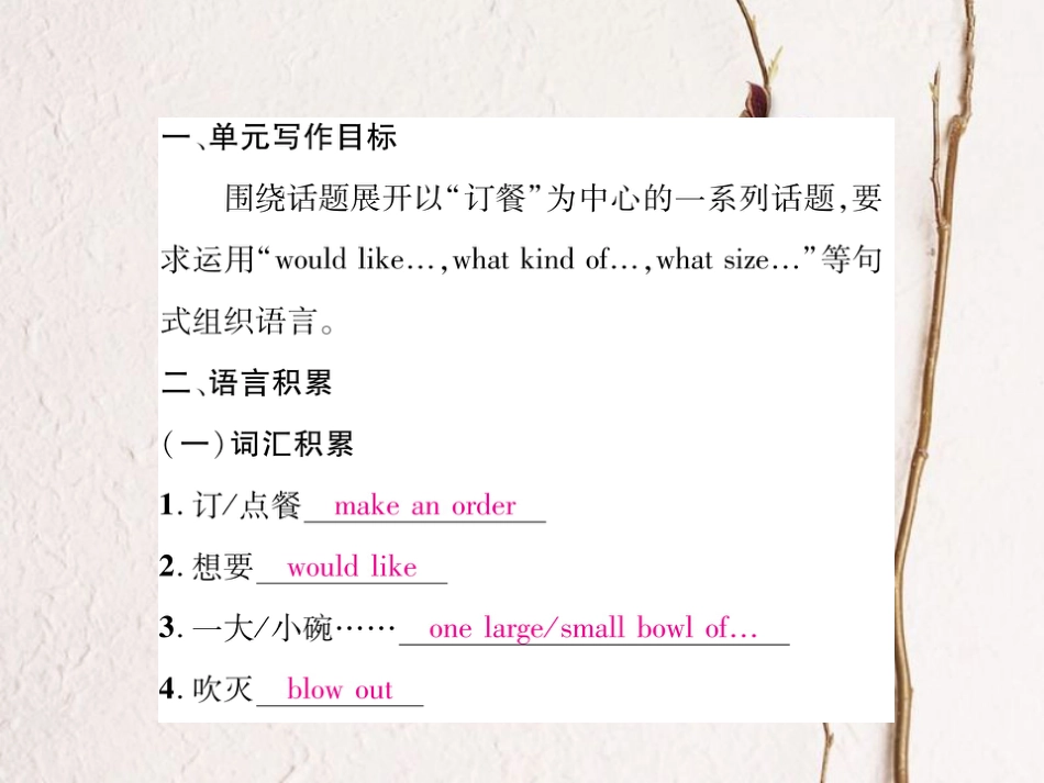 （遵义专版）七年级英语下册 Unit 10 I’d like some noodles同步作文指导课件 （新版）人教新目标版_第2页