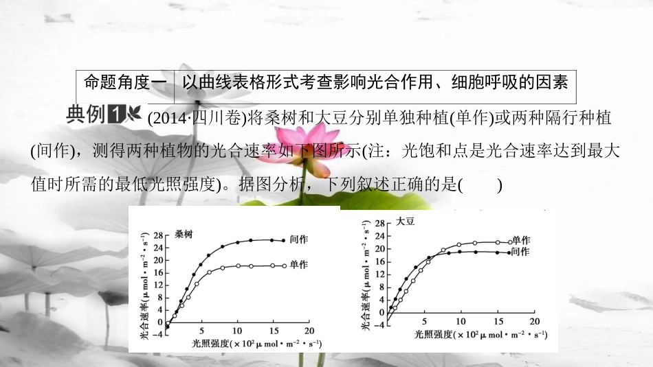 届高考生物二轮复习 第一部分 模块专题突破 高考大题冲关练（一）多角度剖析细胞代谢的命题规律课件_第3页