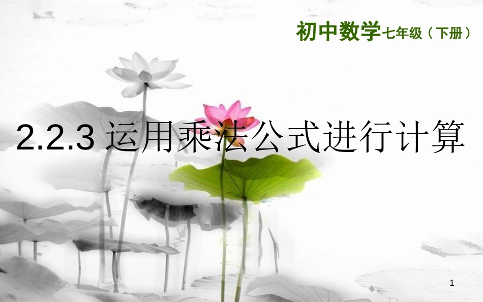 山东省东营市垦利区郝家镇七年级数学下册 2.2.3 运用乘法公式进行计算课件 （新版）湘教版(1)_第1页