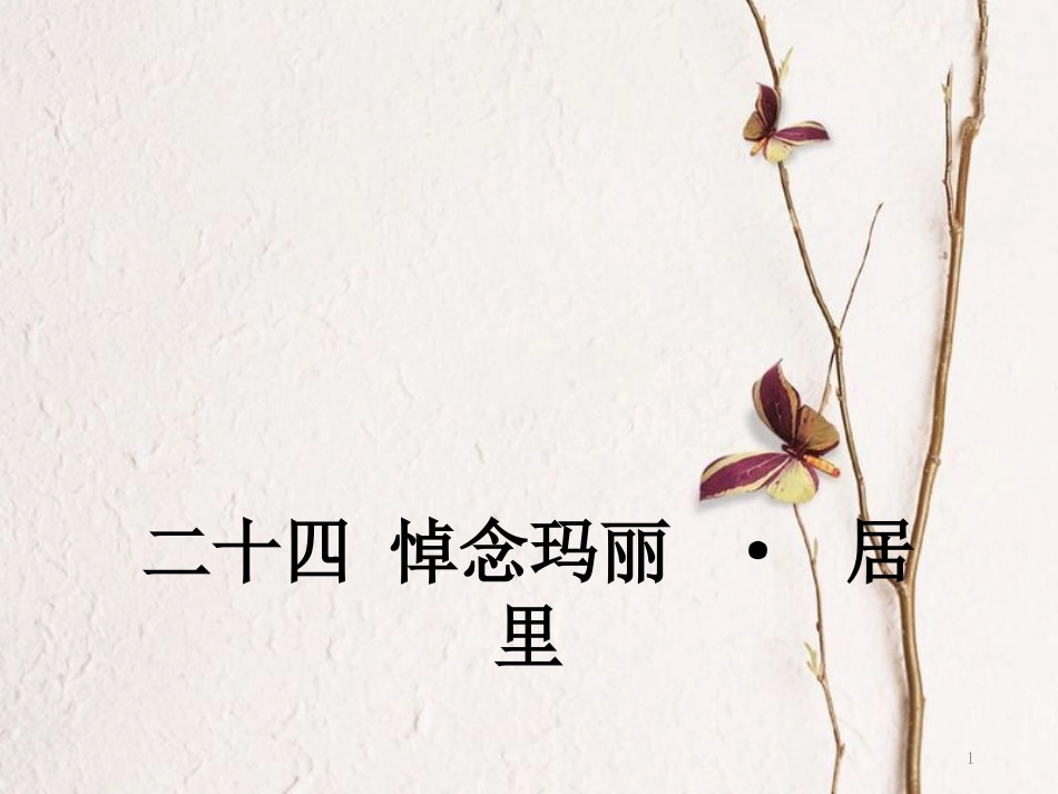八年级语文下册 第六单元 24 悼念玛丽 居里课件 苏教版_第1页