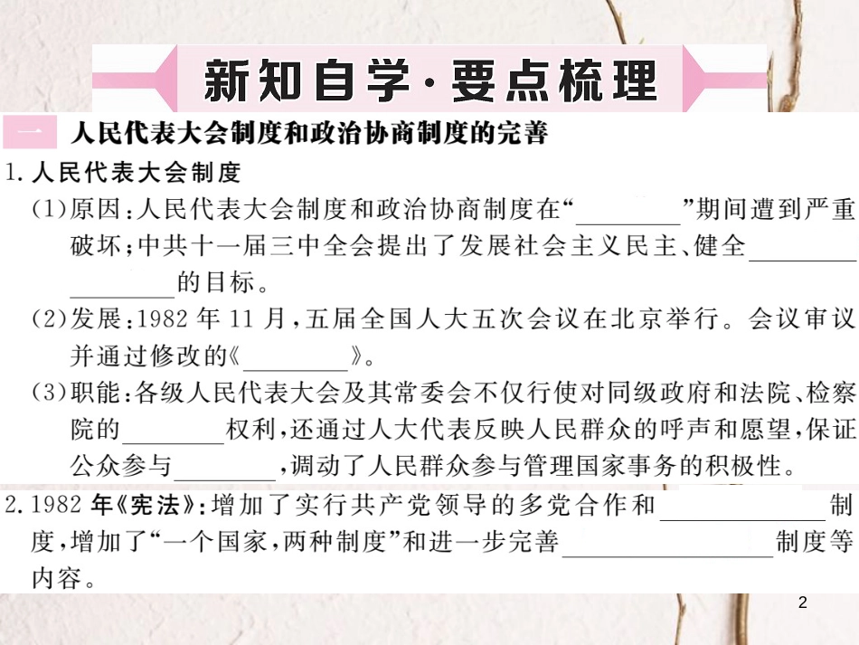八年级历史下册 第三单元 社会主义现代化建设的新时期 第10课 社会主义民主与法制建设的加强作业课件 川教版_第2页