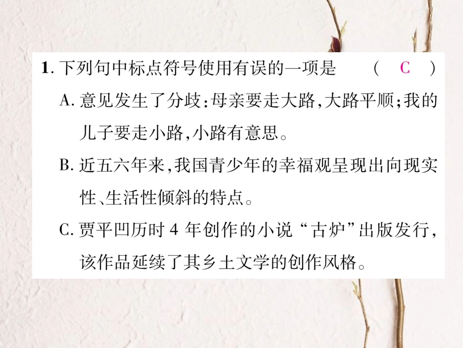 （毕节专版）七年级语文下册 专题3 标点、病句、排序、修辞课件 新人教版(1)_第2页