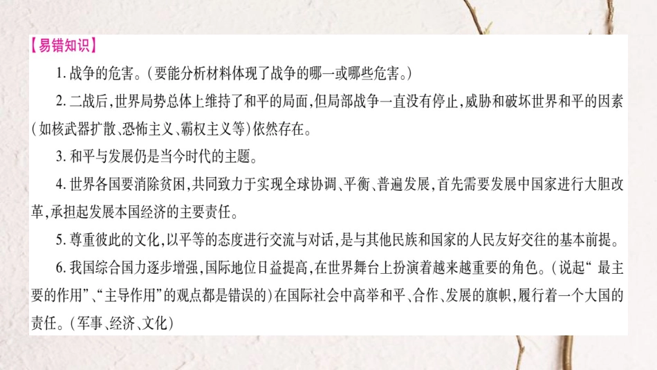 （广西专版）中考政治总复习 九年级 第6单元 漫步地球村课件(1)_第2页