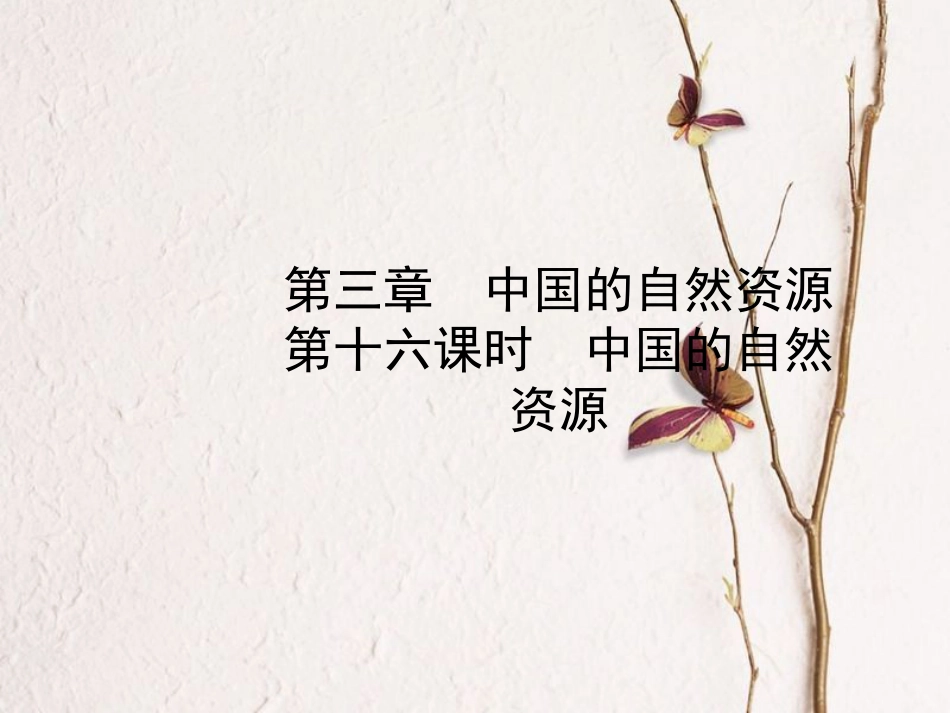 （烟台专版）中考地理总复习 七上 第三章 第十六课时中国的自然资源课件(1)_第1页