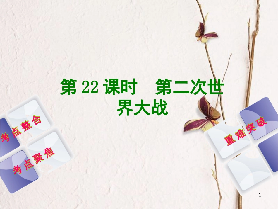 中考历史复习方案 第5单元 世界现代史 第22课时 第二次世界大战课件 岳麓版(1)_第1页