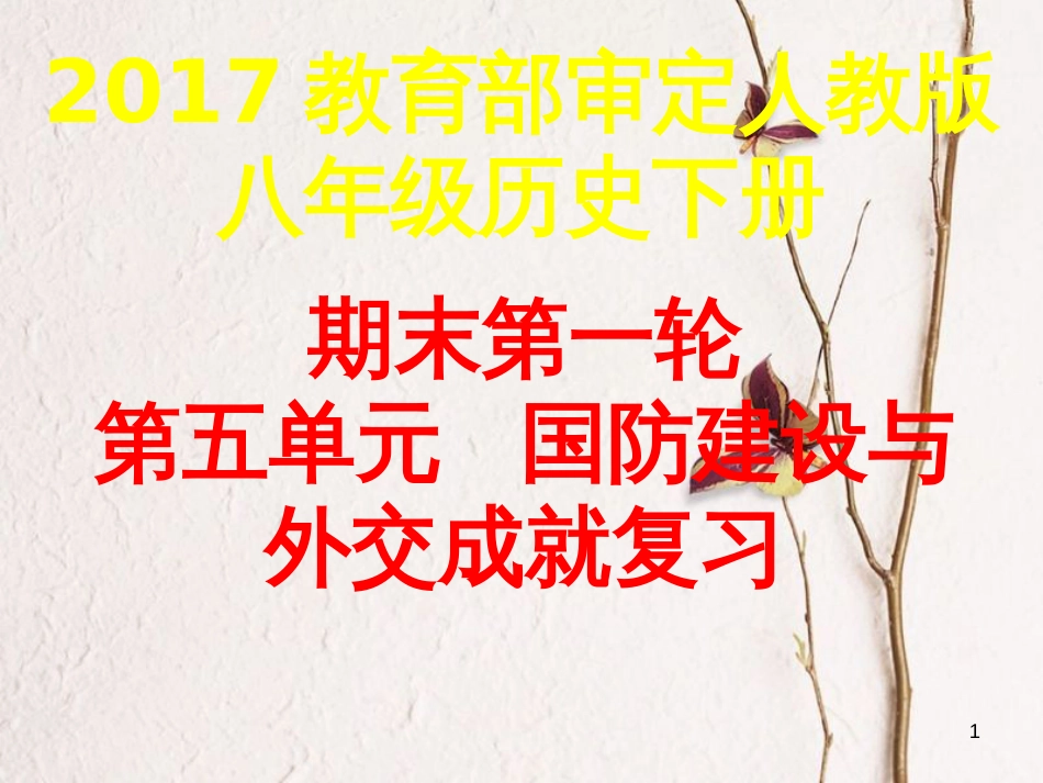 八年级历史下册 第五单元 国防建设与外交成就复习课件 新人教版(1)_第1页