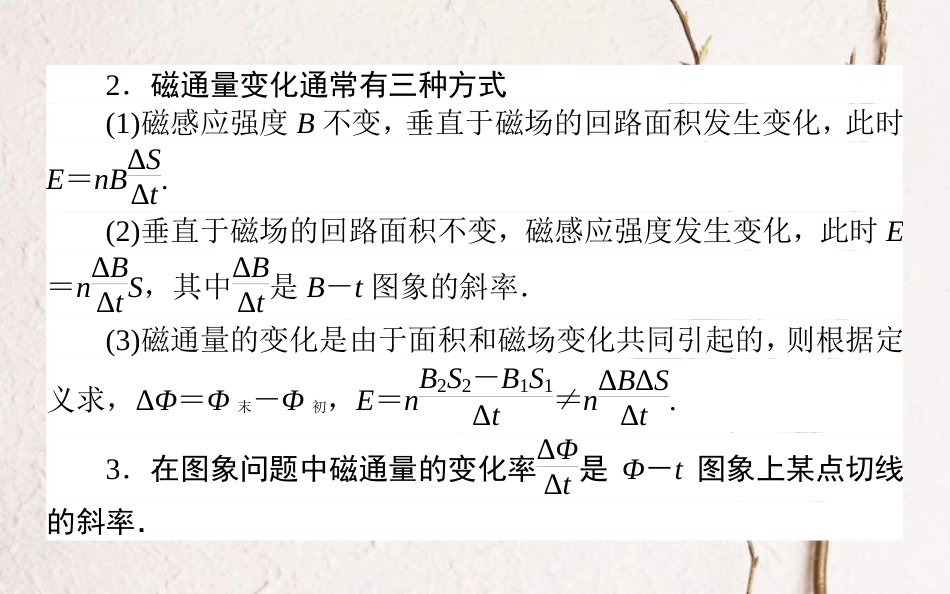 2019届高考物理一轮复习 第十章 电磁感应 10.2 法拉第电磁感应定律 自感 涡流课件_第3页