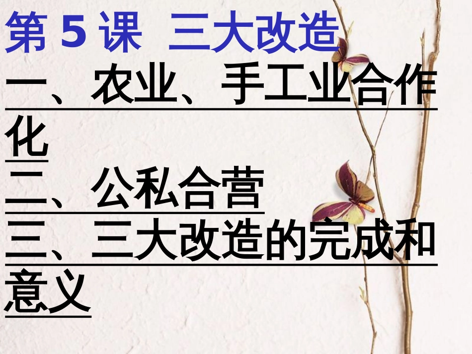 八年级历史下册 第二单元 社会主义制度的建立与社会主义建设的探索 第5课《三大改造》课件 新人教版(1)_第2页