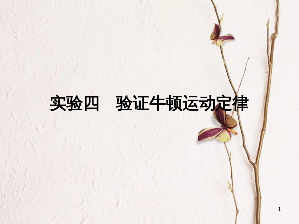 高考物理一轮总复习 实验4 验证牛顿运动定律课件(1)_第1页