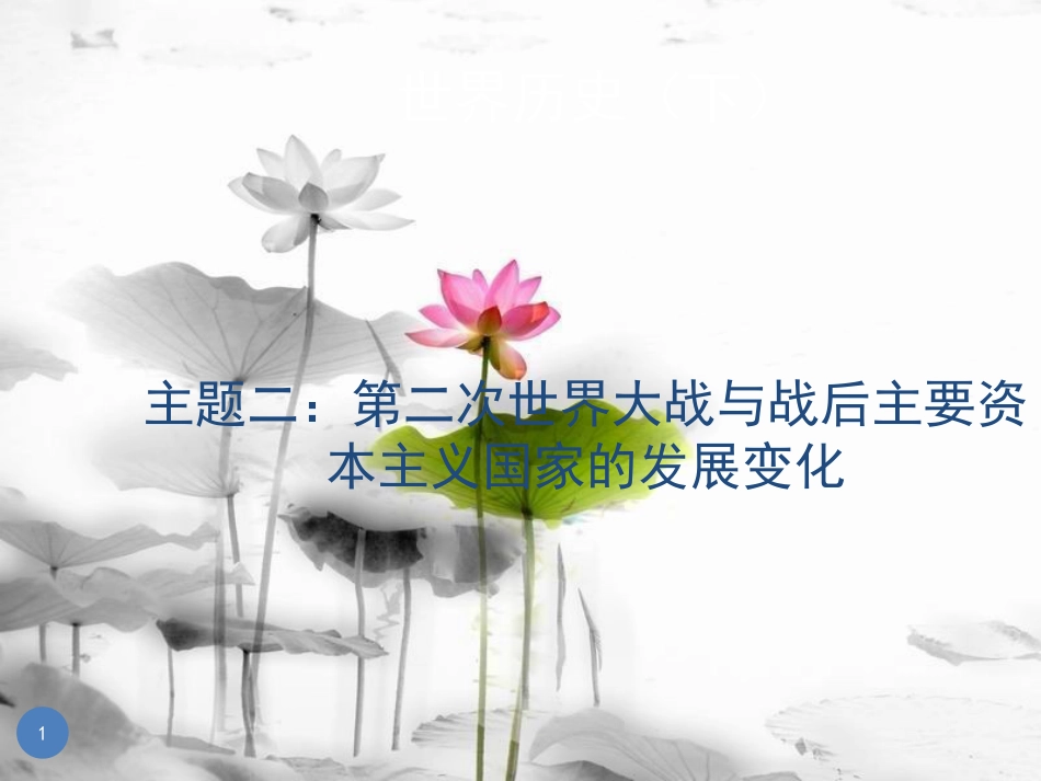 广东省中考历史总复习 世界历史下 主题二 第二次世界大战与战后主要资本主义国家的发展变化课件_第1页