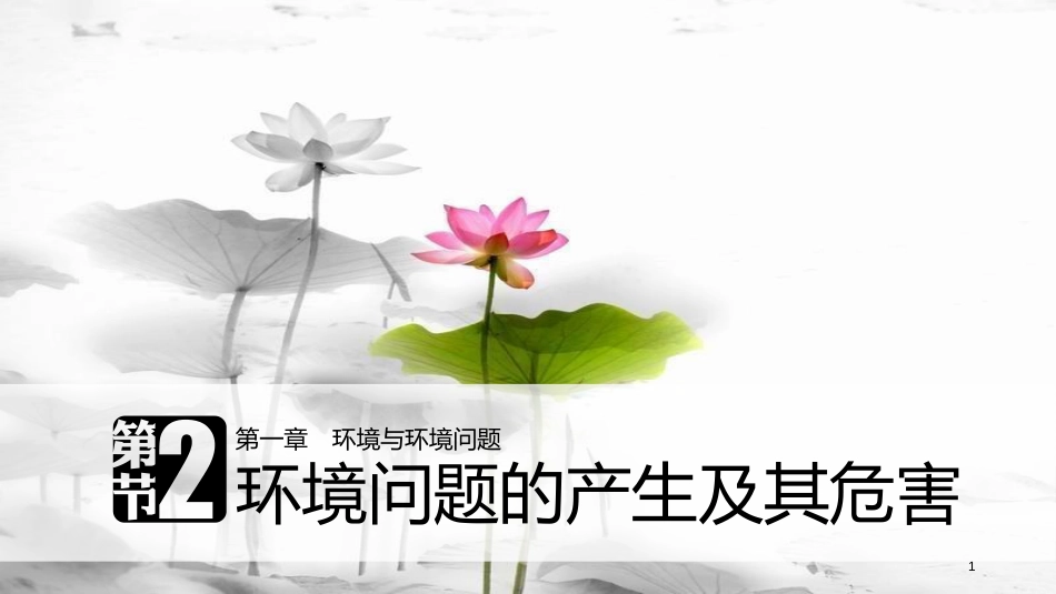 高中地理 第一章 环境与环境问题 第二节 环境问题的产生及其危害同步备课课件 中图版选修6(1)_第1页