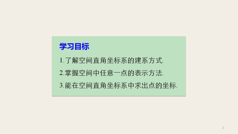 高中数学 第二章 平面解析几何初步 2.4.1 空间直角坐标系课件 新人教B版必修2(1)_第2页