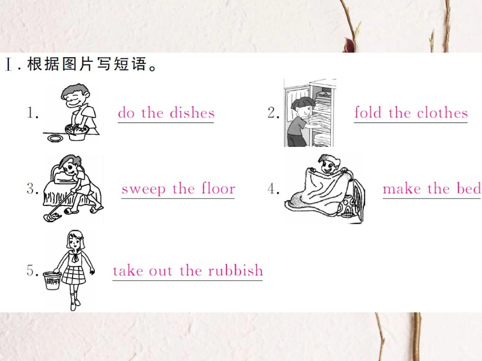 （贵州专版）春八年级英语下册 Unit 3 Could you please clean your room（第1课时）作业课件 （新版）人教新目标版(1)_第2页