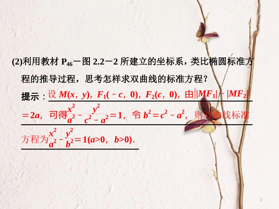 高中数学 第二章 圆锥曲线与方程 2.2 第1课时 双曲线及其标准方程课件 新人教A版选修1-1(1)_第3页