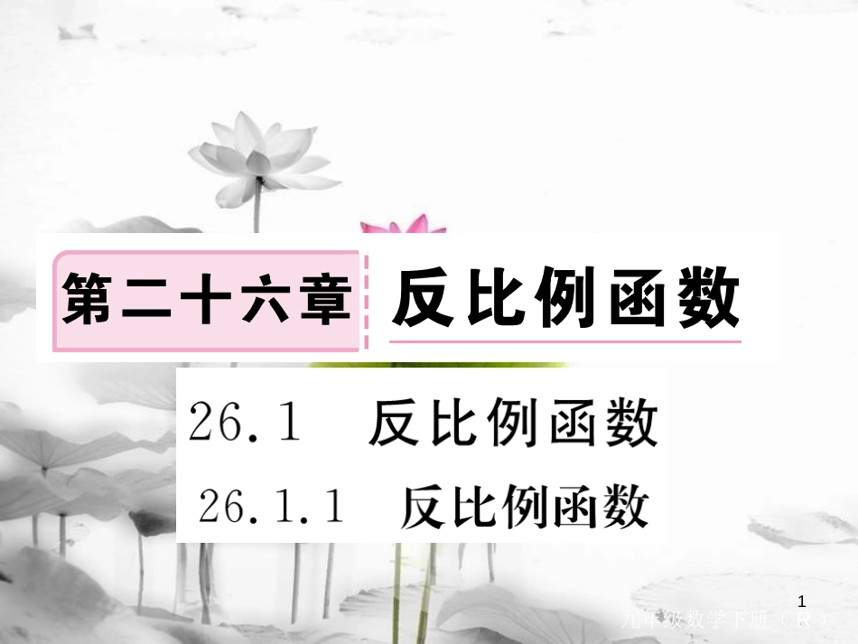 河北省九年级数学下册 26 反比例函数 26.1.1 反比例函数练习课件 （新版）新人教版(1)_第1页