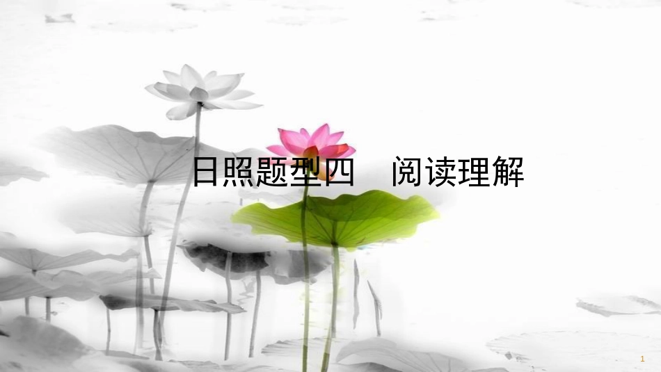 （日照专版）中考英语总复习 题型突破 题型四 阅读理解课件(1)_第1页