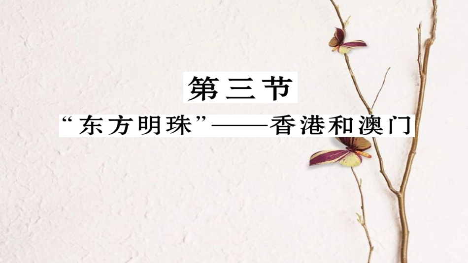 八年级地理下册 第七章 第3节  东方明珠——香港和澳门习题课件 （新版）新人教版_第1页