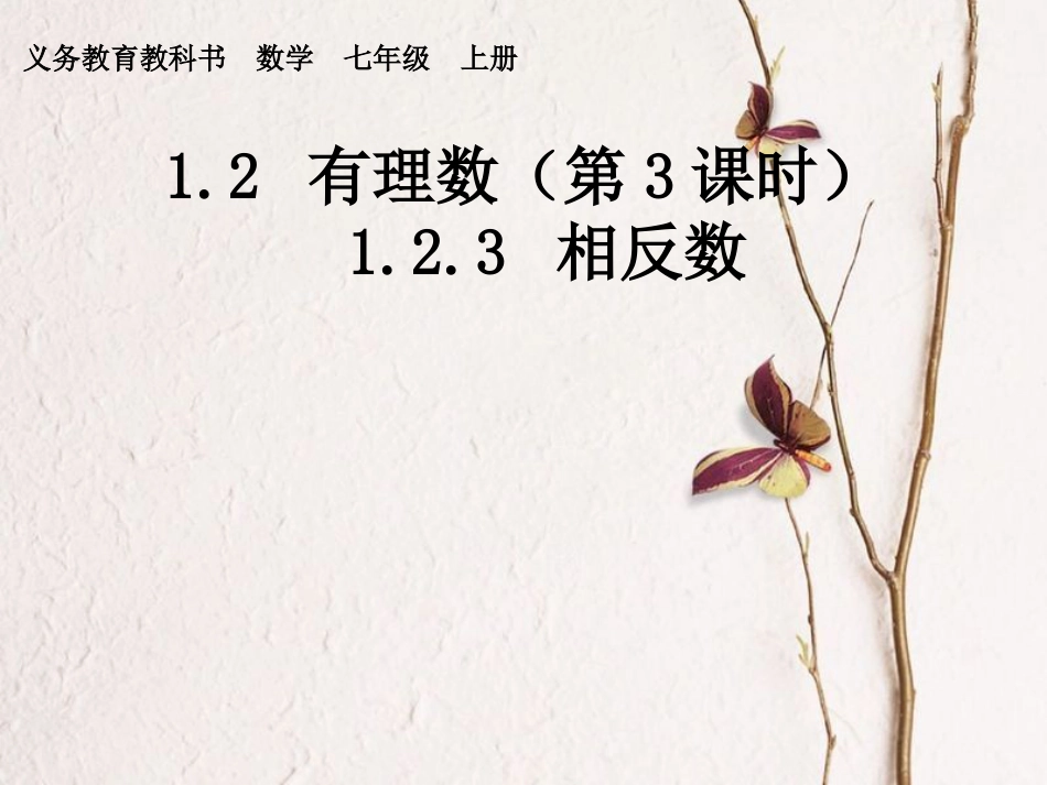 陕西省安康市石泉县池河镇七年级数学上册 1.2 有理数 1.2.3 相反数课件 （新版）新人教版(1)_第1页