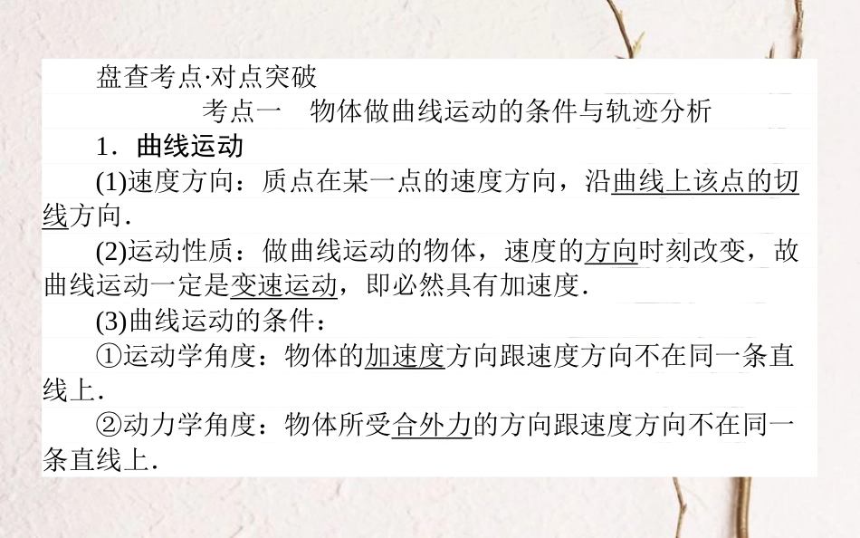 2019届高考物理一轮复习 第四章 曲线运动 4.1 曲线运动 运动的合成与分解课件[共38页]_第2页