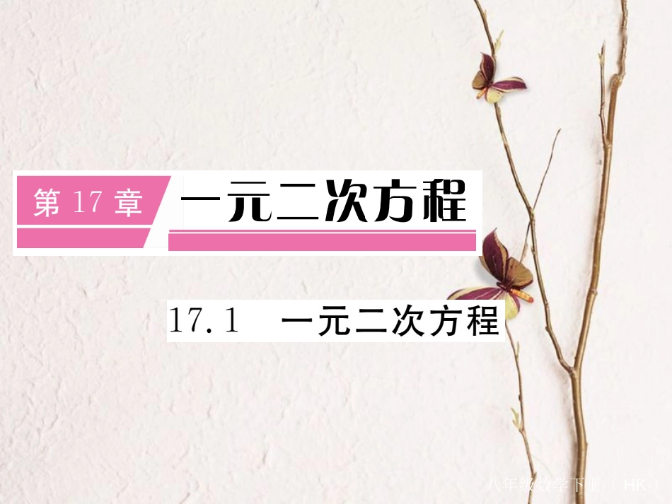 八年级数学下册 第17章 一元二次方程 17.1 一元二次方程导学课件 （新版）沪科版(1)_第1页