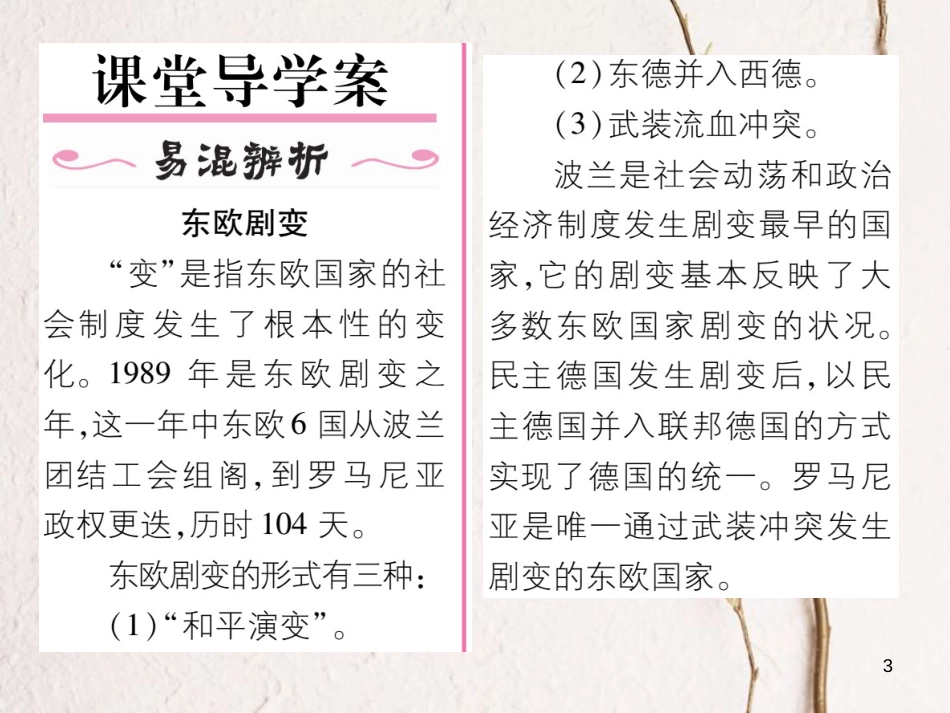 九年级历史下册 第五单元 社会主义国家的改革与演变 第13课 东欧剧变和苏联解体作业课件 岳麓版_第3页