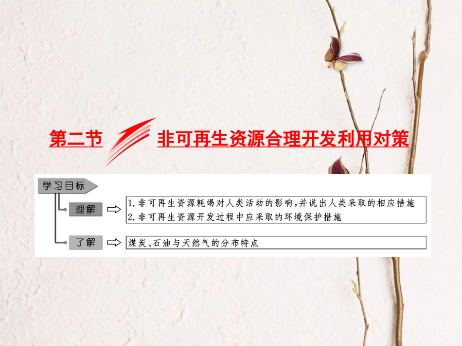高中地理 第三章 自然资源的利用与保护 第二节 非可再生资源合理开发利用对策课件 新人教版选修6_第1页