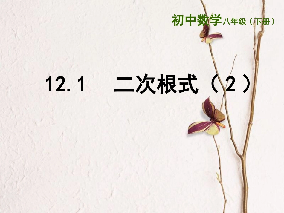 江苏省连云港市东海县八年级数学下册 第12章 二次根式 12.1 二次根式（2）课件 （新版）苏科版(1)_第1页