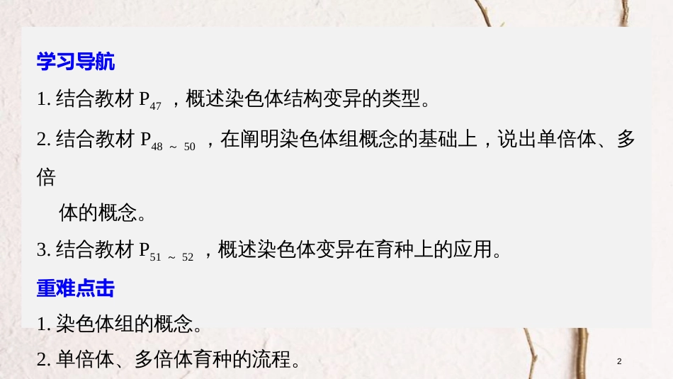 高中生物 第三章 遗传和染色体 第三节 染色体变异及其应用课件 苏教版必修2_第2页