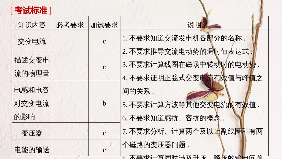 （浙江选考）2019版高考物理大一轮复习 第九章 电磁感应 交变电流 第3讲 交变电流课件_第2页