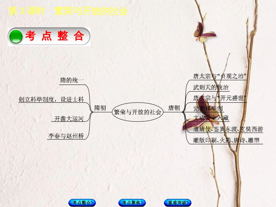 全国中考历史复习 第一部分 教材梳理篇 第一单元 中国古代史 第3课时 繁荣与开放的社会课件 北师大版_第2页