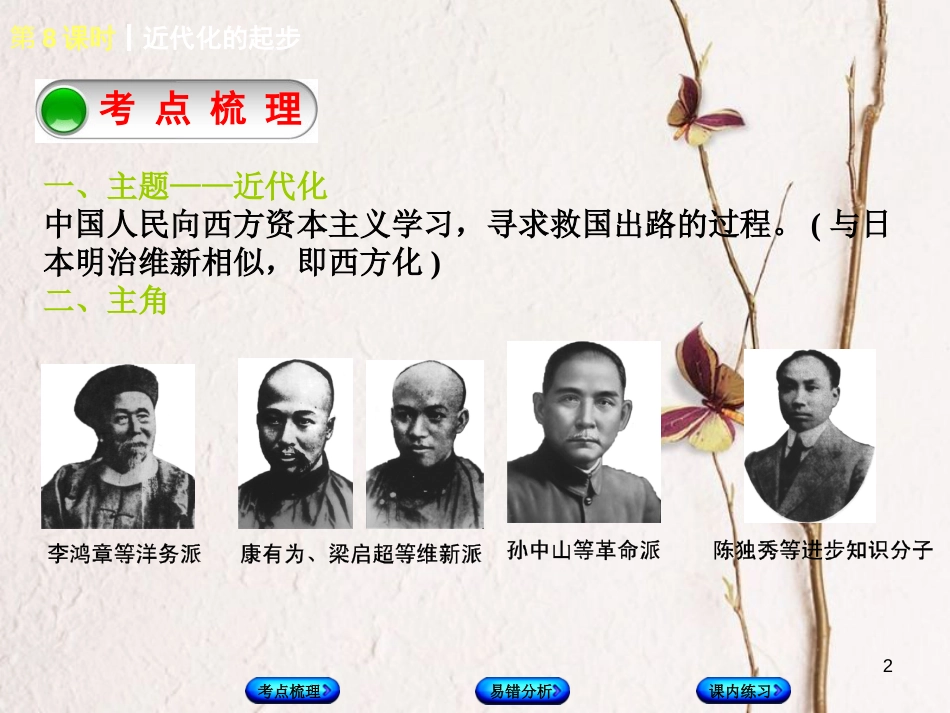 （江西专版）中考历史复习 第1部分 教材梳理篇 第二单元 中国近代史 第8课时 近代化的起步课件(1)_第2页