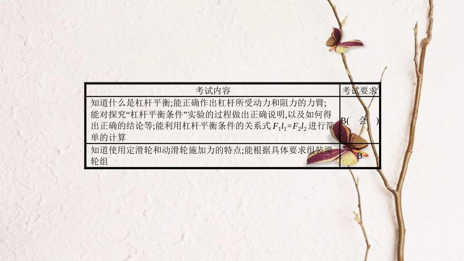 安徽省中考物理一轮复习 模块五 力学 专题五 简单机械课件(1)_第2页